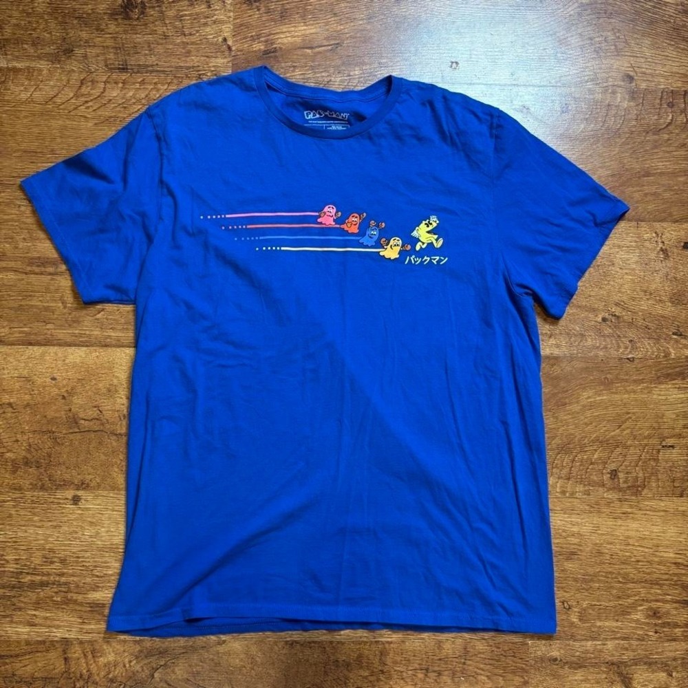 Pac-Man Loot Crate Exclusive Blue Graphic T-Shirt Mens XL Retro Gaming Tee